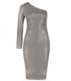 Sequin One Shoulder Midi Dress at Boohoo