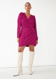 Sequin Wrap Mini Dress at & Other Stories