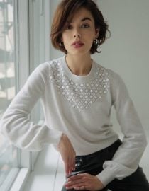 Sequin Yoke Sweater at Autumn Cashmere