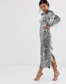 Sequin and Fringe Midi Tunic Dress by ASOS at ASOS