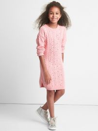 Sequin cable knit sweater dress at Gap