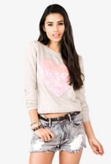 Sequin heart sweater at Forever 21