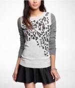 Sequin leopard sweater at Express