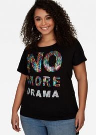 Sequined No More Drama Tee by Ashley Stewart at Ashley Stewart