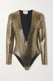 Sequined Tulle Bodysuit by Gucci at Net A Porter