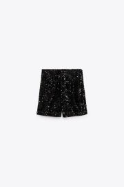 Sequined Velvet Shorts by Zara at Zara