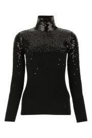 Sequinned Turtleneck Sweater by Valentino at Cettire