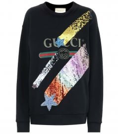 Sequinned cotton sweatshirt at Mytheresa