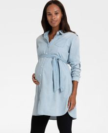 Seraphine Womens Cotton Chambray Belted Maternity Tunic - Macys at Macys