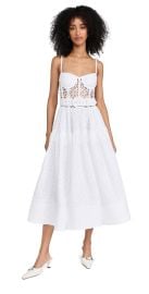 Sergio Hudson Bustier Belted Eyelet Dress with Crinoline White 2 at Shopbop