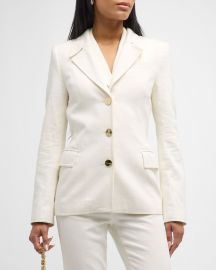 Sergio Hudson Button-Front Blazer Jacket at Neiman Marcus