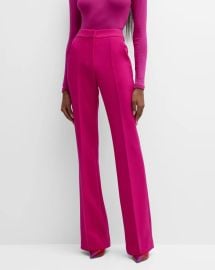 Sergio Hudson Classic Flare Crepe Trousers at Neiman Marcus