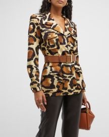 Sergio Hudson Leopard Safari Jacket at Neiman Marcus