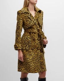 Sergio Hudson Leopard Trench Coat at Neiman Marcus