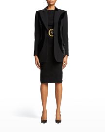 Sergio Hudson Mixed-Media Sculptured Blazer Jacket at Neiman Marcus