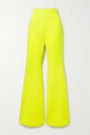 Sergio Hudson Neon wool crepe flared pants at Net a Porter