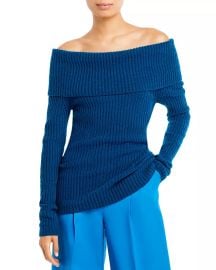 Sergio Hudson Off the Shoulder Rib Knit Sweater   Bloomingdales at Bloomingdales