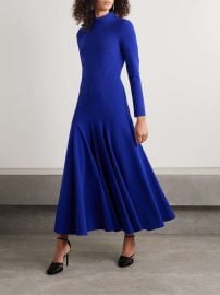 Sergio Hudson Paneled pleated crepe maxi dress at Net a Porter