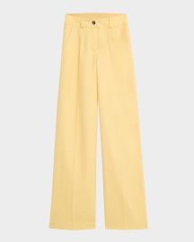 Sergio Hudson Pinstripe Wide Leg Wool Pants at Neiman Marcus