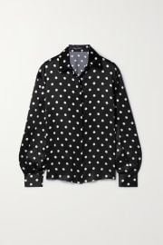 Sergio Hudson Printed Silk Stretch Shirt at Net a Porter