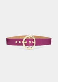 Sergio Hudson Signature Leather Buckle Belt at Bergdorf Goodman