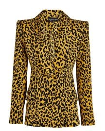 Sergio Hudson Singled Breasted Cheetah Jacket in Silk Crepe at Sergio Hudson