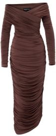 Sergio Hudson Wrap Off The Shoulder Dress at Sergio Hudson