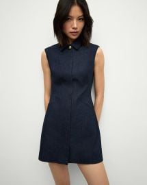 Serina Fitted Denim Dress in Dark Denim at Veronica Beard