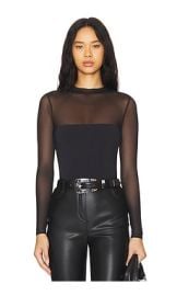 Seroya Brandi Mesh Bodysuit In Black at Revolve
