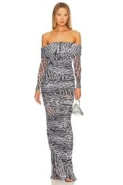 Seroya Chanda Gown In Grey Ocelot at Revolve