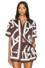 Seroya Davey Satin Blouse In Coconut at Revolve