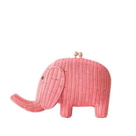 Serpui Harry Elephant Wicker Bag Pink - Murray39s Toggery Shop at Toggery Shop