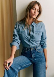 Servanne Shirt - Denim - Organic Cotton - Szane at Sezane