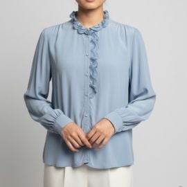 Sesane Silk Blouse Blue Women\'s Top Size 48 at Poshmark