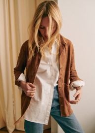 Sezane Will Jacket in Camel Suede at Sezane