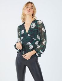 Shadow Stripe Floral Peplum Top at BCBGMAXAZRIA