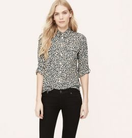 Shadow floral utility shirt at Loft