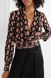 Shaila printed silk crepe de chine wrap top at Net A Porter