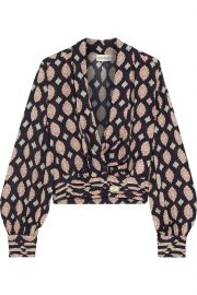 Shaila printed silk crepe de chine wrap top at The Outnet