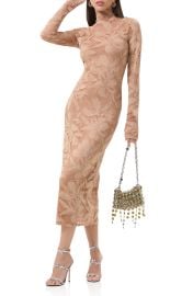 Shailene Floral Lace Long Sleeve Midi Dress at Nordstrom
