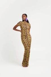 Shakara Saki Ruched Maxi Dress in Purple at Ofuure