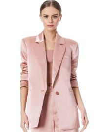 Shan Ruched Sleeve Blazer In Burnt Rose Alice And Olivia at Alice and Olivia