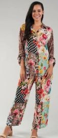 Shana Dot Floral Silk Viscose Shirt 22438-DOTS-6 - at Sue Patrick