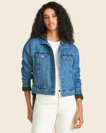 Shani Mixed-Media Denim Jacket at Veronica Beard