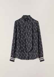 Shania Galleria Shirt in Silk Fancy Blacktapioca Melange  Loro Piana at Loro Piana