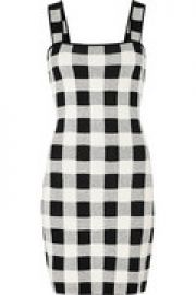 Sharneel plaid jacquard-knit mini dress at The Outnet