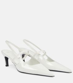 Sharp 50 patent leather slingback pumps in white - Toteme at Mytheresa