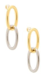 Shashi Lasso Hoop Earrings In Gold Silver at Revolve