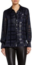 Shauna Lurex Plaid Blouse by Elie Tahari at Saks Fifth Avenue