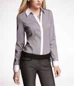 Shaunas grey and white shirt at Express